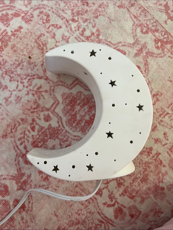 Cost Plus World Market Other - Cost Plus World Market White Crescent Moon Night Lamp with Star Cutouts